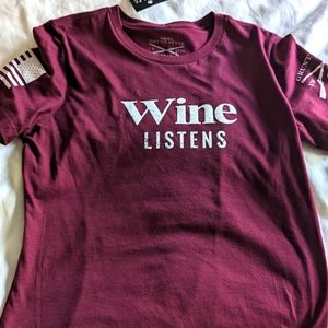 Grunt Style Wine Listens women's tee